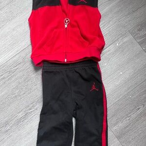 Jordan Kids Black and Red Joggers set